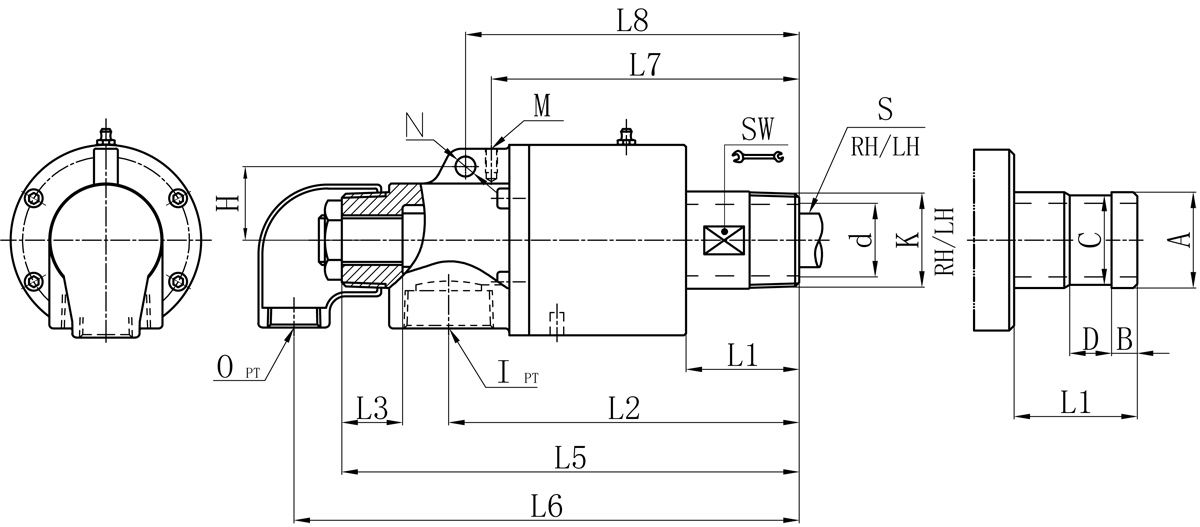  khớp nối xoay dầu MXB ống bên trong cố định